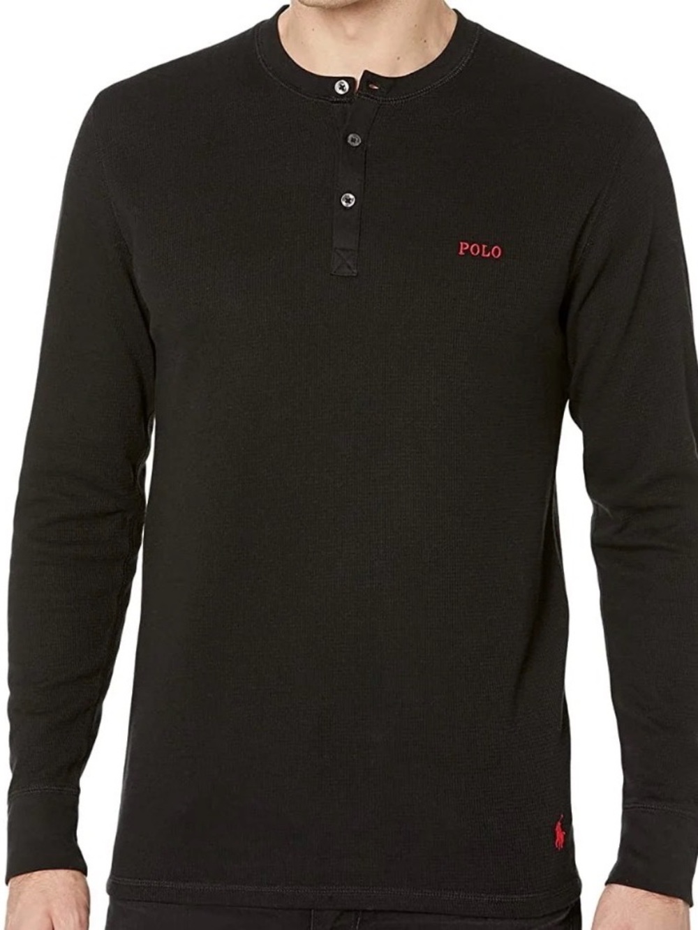 Polo by Ralph Lauren Black Long-Sleeve Henley Shirt sleepwear